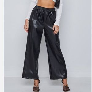 Zarah Black PU Faux Leather Pants Size AU 6 XS